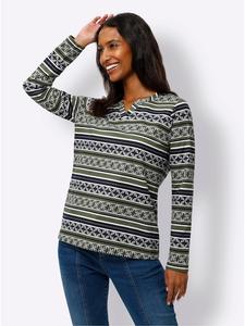 Рубашка с длинными рукавами в цвете хаки и темно-синем цвете Heine