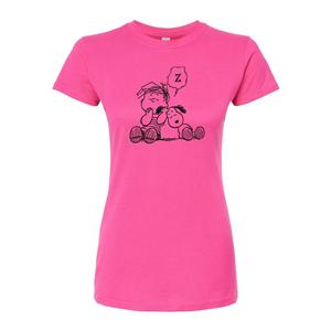 Облегающая футболка Juniors' Peanuts Linus Snoopy Snooze Licensed Character, розовый