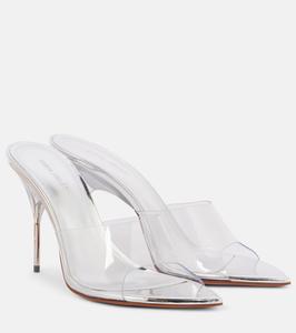 Бьянка Стекло 95 ПВХ мюли Amina Muaddi, Trans+Silver