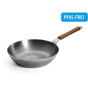 Сковорода для тушения Woll Woll Carbon Steel High-Rim Pan с ручкой, серебряный