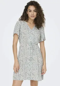 Only мини-платье "ONLEVIDA S/S SHORT DRESS WVN NOOS", цвет Gray Mist Aop:Flower
