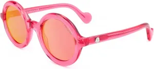 Женские солнцезащитные очки Moncler в современном прямоугольном стиле, розовые (цвет фуксия/фиалка E), размер 50, Pink (Fucsia Luc/Viola Grade E)