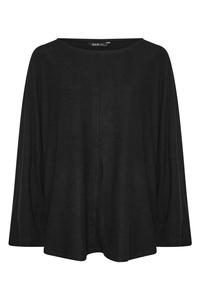 Мягкий джемпер с рукавами «летучая мышь» Yours Curve, черный