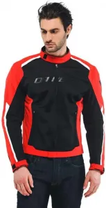 Мужская мотоциклетная куртка Dainese Hydraflux 2 Air D-dry с отстегивающейся водонепроницаемой подкладкой, летняя, Black/Lava Red