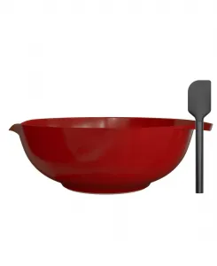 Миска Margrethe объемом 6 л с силиконовой лопаткой Rosti, красный