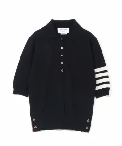 Свободная рубашка поло с 4 полосами из мериносовой шерсти