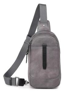 Женская сумка-слинг Sun-Wing из натуральной кожи OLD TREND, серый
