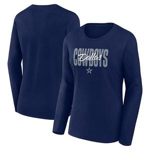 Женская футболка с длинным рукавом navy dallas cowboys grip Unbranded