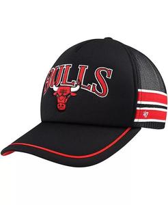 Мужская черная регулируемая кепка Chicago Bulls с полосками Sidebrand Trucker '47 Brand, черный