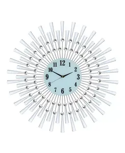 Настенные часы с солнечными лучами Three Star, silver