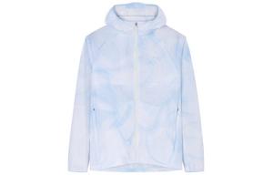 ANTA Куртка женская беговая коллекция туманно-голубая с принтом, Aqua Cloud Blue/All over Print