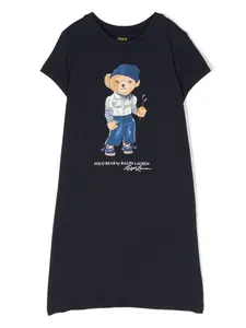 Платье с принтом POLO RALPH LAUREN KIDS, синий