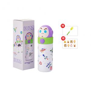 Термостакан doll, студенческая бутылка для воды, стильный стакан для воды 350ml Disney, Buzz Lightyear (Cup Brush + Random 3D Sticker*8)