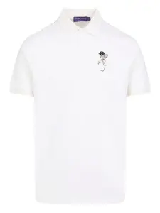 Рубашка-поло с вышитым медведем Ralph Lauren Purple Label, белый