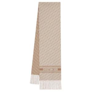 Кашемировый  вязаный шарф Women's Beige/Hazelnut DIOR