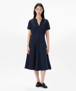 Платье миди из лиоцелла с открытым воротником