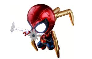 Spider Man Marvel Avengers 3 Iron Man, Dual Shot Net Edition Cosbaby мини-коллекционная кукла 15cm Hot Toys