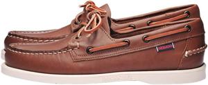 Женские лодочные туфли Sebago Portland - ручная работа из кожи полного зерна, с кожаной стелькой и резиновой подошвой, не оставляющей следов и нескользящей, Euro Brown