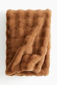 Пушистое одеяло со структурой H&M, 110x150 см, коричневый