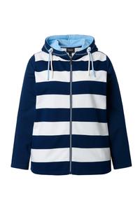 Ulla Popken Толстовка с молнией в морском синем и пастельно-голубом цветах