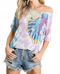 Топ в технике тай-дай лавандово-голубого цвета BiBi