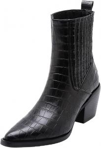 Женские ботильоны MRKEWUNEY с острым носком и каблуком-блоком в стиле Челси, 83 Black