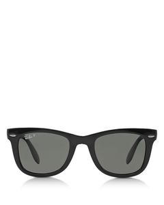 Поляризованные складные солнцезащитные очки Ray-Ban Wayfarer Ease, 50 мм, черный