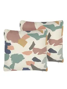 Декоративная подушка Beliani 2er Set Deko FOTHERGILLA, цвет bunt/beige