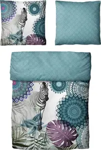 Постельное белье Dream Castle Renforcé - Zebra Mandalas Blue 135 x 200 см Zebra Mandalas Blue Traumschloss