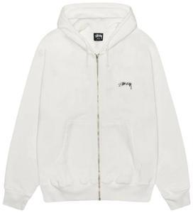 Худи Stussy Smooth Stock с пигментной окраской и застежкой-молнией, цвет, кремовый