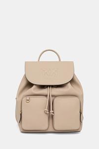 Кожаный рюкзак Pinko, бежевый