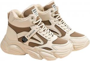 Женские теплые спортивные ботинки - удобные и мягкие - для бега и упражнений - подходят для осени и зимы. Fusecottc, Khaki