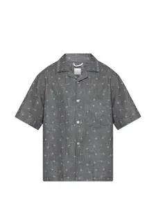 Рубашка в горошек с воротником Eleventy, серый