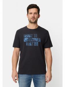 Camel Active Футболка из чистого хлопка темно-синего цвета