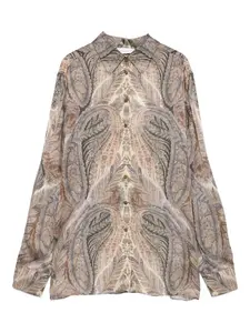Рубашка с принтом пейсли и пуговицами спереди ZIMMERMANN, нейтральный