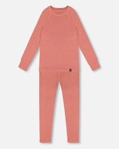 Комплект нижнего белья для девочек из мериносовой шерсти, пыльно-розовый Deux par Deux, Dusty pink