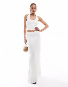 4th & Reckless трикотажная макси-юбка белого цвета