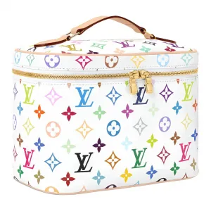 LOUIS VUITTON Сумка-кроссбоди Takashi Murakami Collaboration Nice BB Monogram Multicolore из Coated Canvas, малая, женская, белая