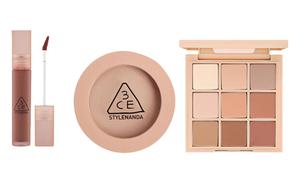 Помада, палетка теней, румяна набор для макияжа легко растушевывается велюр натуральный матовый комплект из трех предметов 3CE