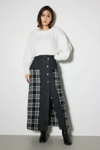 Многоцветная юбка А-силуэта с завышенной талией Rienda, цвет Black