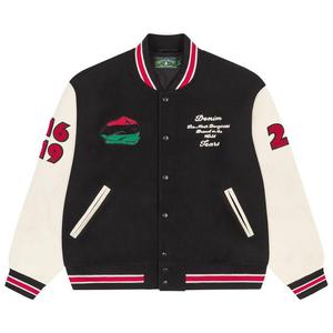 Куртка Denim Tears Peace Wreath Varsity Jacket, Black/White