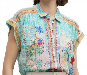 Дионн Многоцветная Блузка на Пуговицах Johnny Was, мультиколор