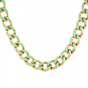 Ожерелье из желтого золота 14 карат с латунной эмалью Savvy Cie Jewels, мятный