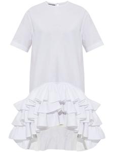 Moschino платье асимметричного кроя с оборками, белый