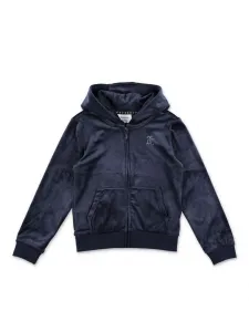 Велюровое худи на молнии Juicy Couture Kids, синий