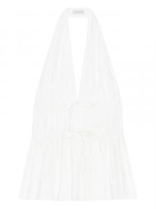 DRIES VAN NOTEN топ с вырезом халтер и сборками, белый