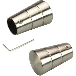 Наконечники для карниза Liedeco «Concav», (комплект, 2 шт.), для карнизов Ø 16 мм, цвет edelstahlfarben