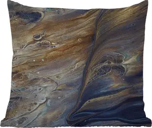 Подушка для улицы - Мрамор - Золото - Акварель - Текстура - Мраморный вид - 45x45 см - Устойчива к атмосферным воздействиям - Подушка для отдыха - Фотоподушка - Декоративная подушка MuchoWow