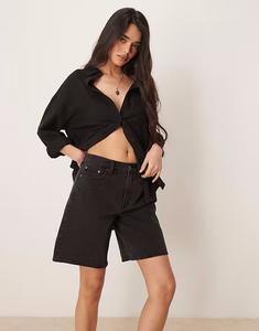 Классические шорты-бермуды средней посадки Abercrombie & Fitch черного цвета