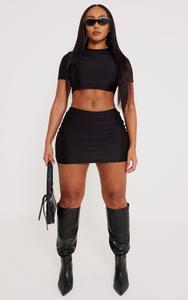 PrettyLittleThing Черная мини-юбка Shape Disco Sculpt